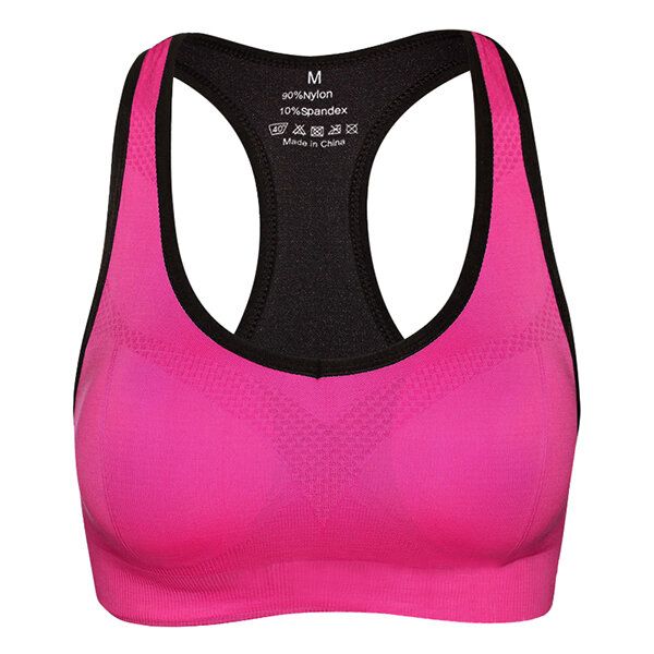 Mujeres Shakeproof Running Fitness Yoga Sujetador Sin Costuras Wireless Transpirable Gym Tank Top