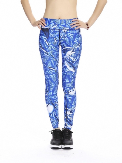 Mujeres Tallas Grandes Slim Dry-dry Print Stretched Gym Running Ninth Yoga Pants