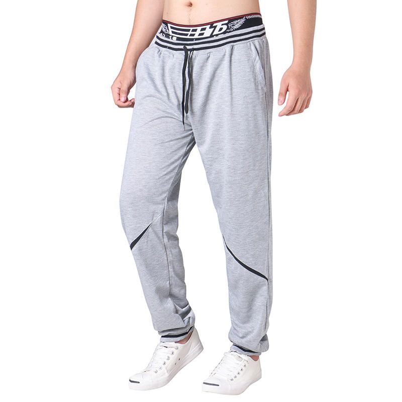 Pantalones Casuales Sueltos Con Cordón De Cintura Elástica Para Hombres