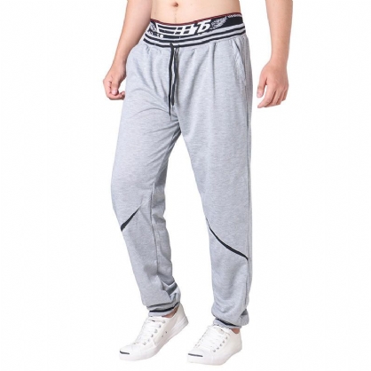 Pantalones Casuales Sueltos Con Cordón De Cintura Elástica Para Hombres