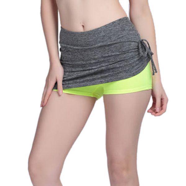 Pantalones Cortos De Culotte Deportivos De Yoga Fitness De Retazos De Colores Elásticos De Mujer Sexy