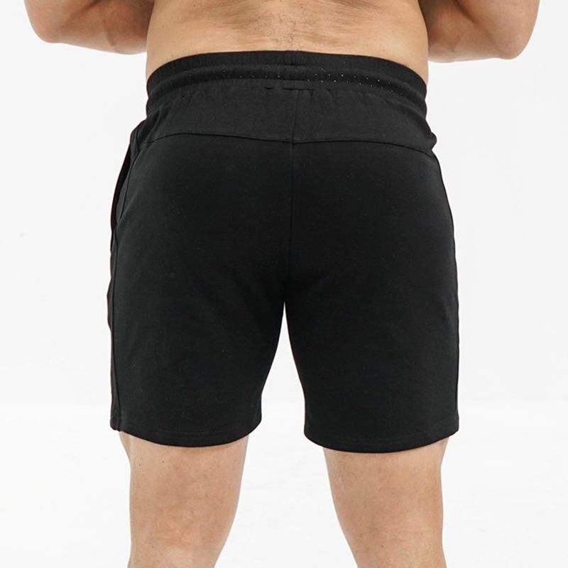 Pantalones Cortos Deportivos Con Estampado De Letras Que Absorben La Humedad De Algodón Para Hombre