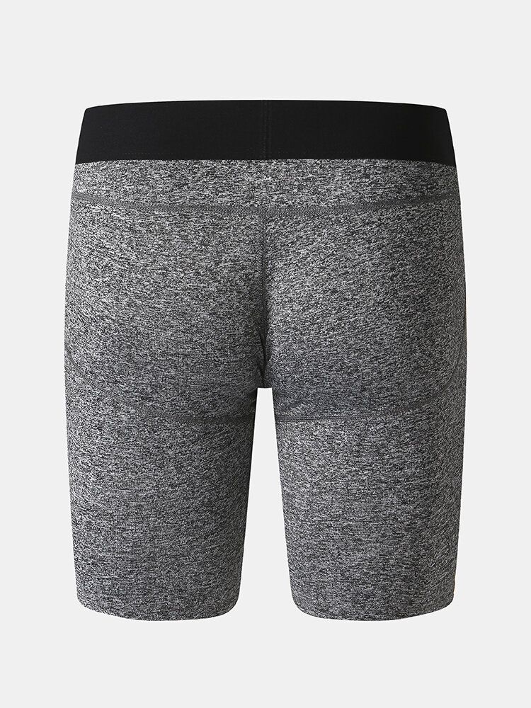 Pantalones Cortos Deportivos Para Hombre Color Sólido Elásticos Delgados De Secado Rápido Con Entrepierna Y Malla