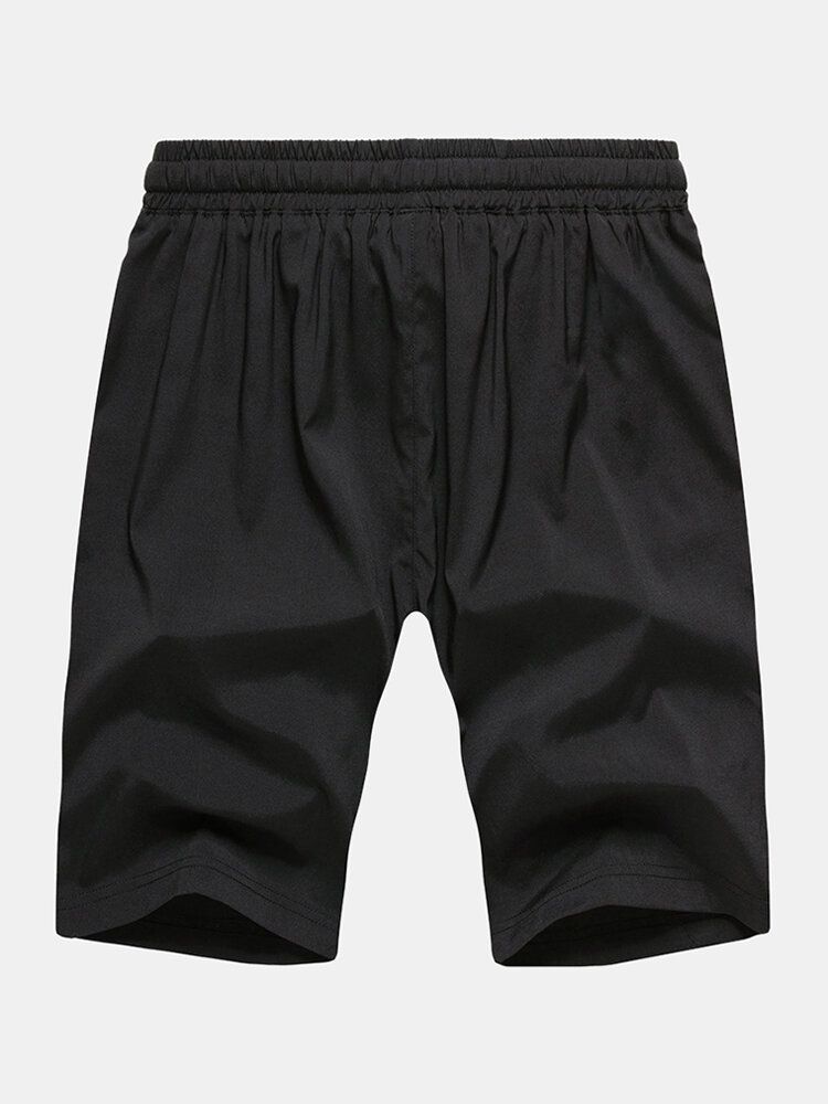 Pantalones Cortos Deportivos Transpirables De Secado Rápido Con Bolsillos Con Cremallera De Color En Contraste Para Hombre