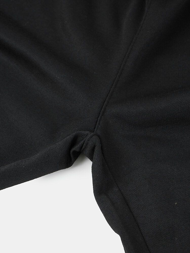 Pantalones Cortos De Entrenamiento De Fitness Negros Con Cordón De Rayas Doradas Para Hombre De Algodón Con Bolsillo