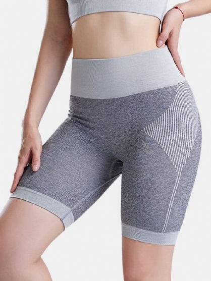 Pantalones Cortos De Motociclista De Cintura Alta Con Bandas Rápidas De Secado Rápido De Color Sólido Para Mujer