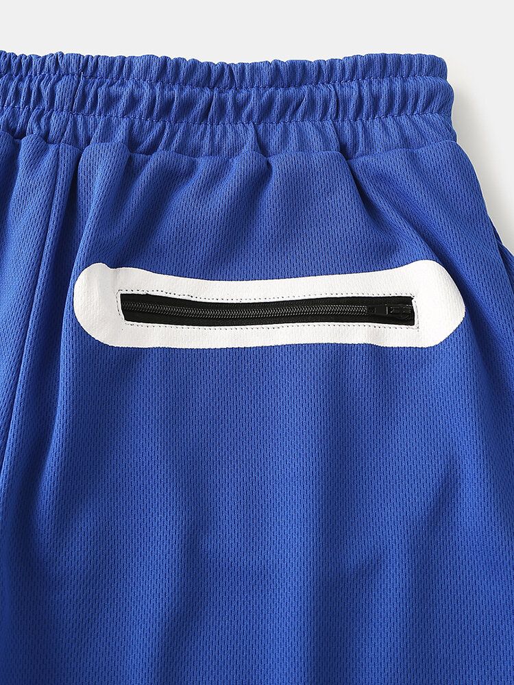 Pantalones Cortos Para Hombre Sólidos De Secado Rápido Prácticos De Alta Elasticidad Para Entrenamiento Deportivo Gimnasio Fitness