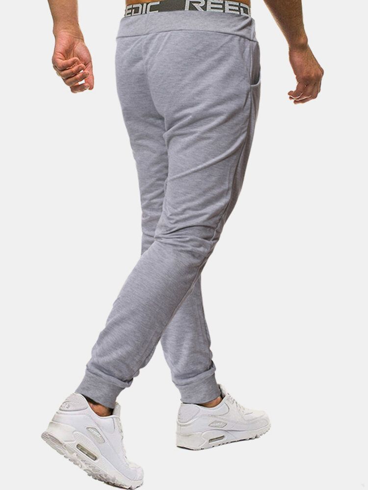 Pantalones Deportivos De Algodón A Rayas Con Cordón Y Cintura Regular Fit Jogger Para Hombre