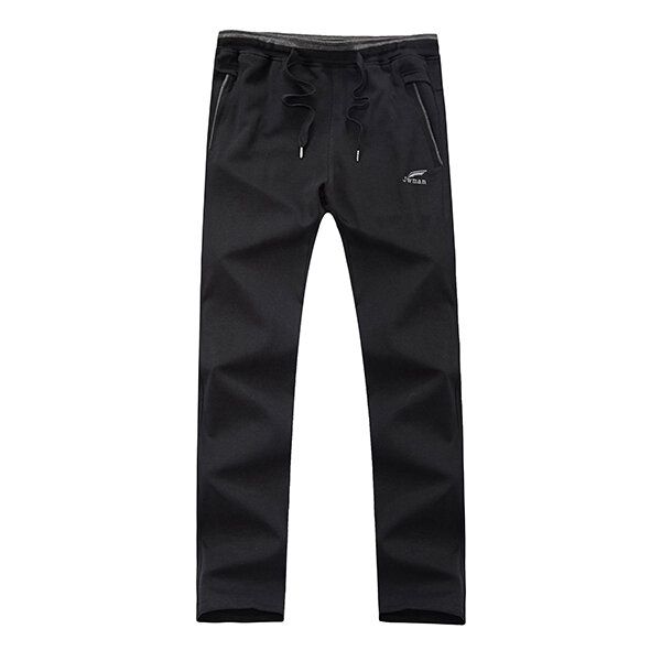 Pantalones Deportivos Casuales Para Correr De Talla Grande Para Hombre Pantalones De Bolsillo Con Cremallera En La Cintura Con Cordón De Algodón