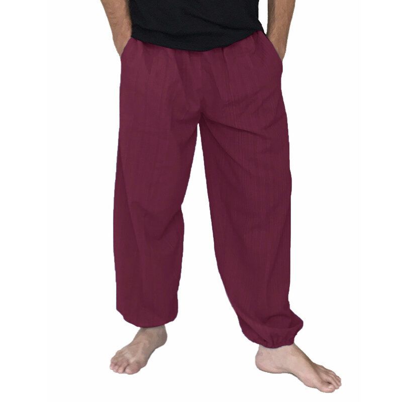 Pantalones Holgados Transpirables De Algodón 100% Para Hombres Pantalones Deportivos Casuales Harem Yoga De Gran Tamaño S-5xl