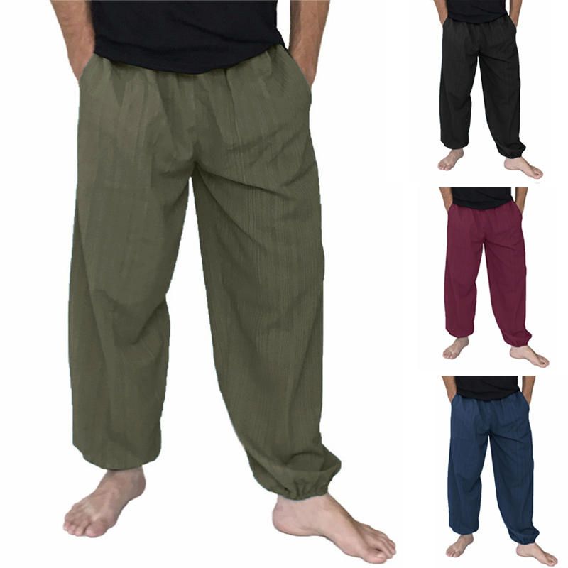 Pantalones Holgados Transpirables De Algodón 100% Para Hombres Pantalones Deportivos Casuales Harem Yoga De Gran Tamaño S-5xl