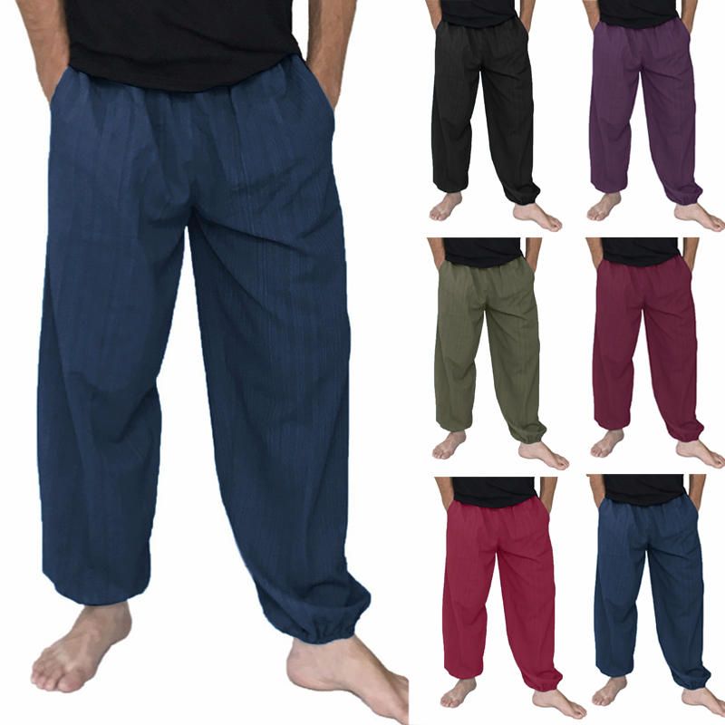 Pantalones Holgados Transpirables De Algodón 100% Para Hombres Pantalones Deportivos Casuales Harem Yoga De Gran Tamaño S-5xl