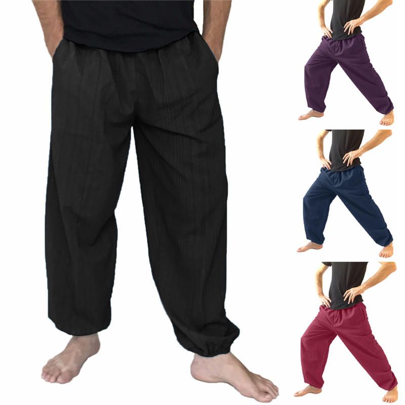 Pantalones Holgados Transpirables De Algodón 100% Para Hombres Pantalones Deportivos Casuales Harem Yoga De Gran Tamaño S-5xl