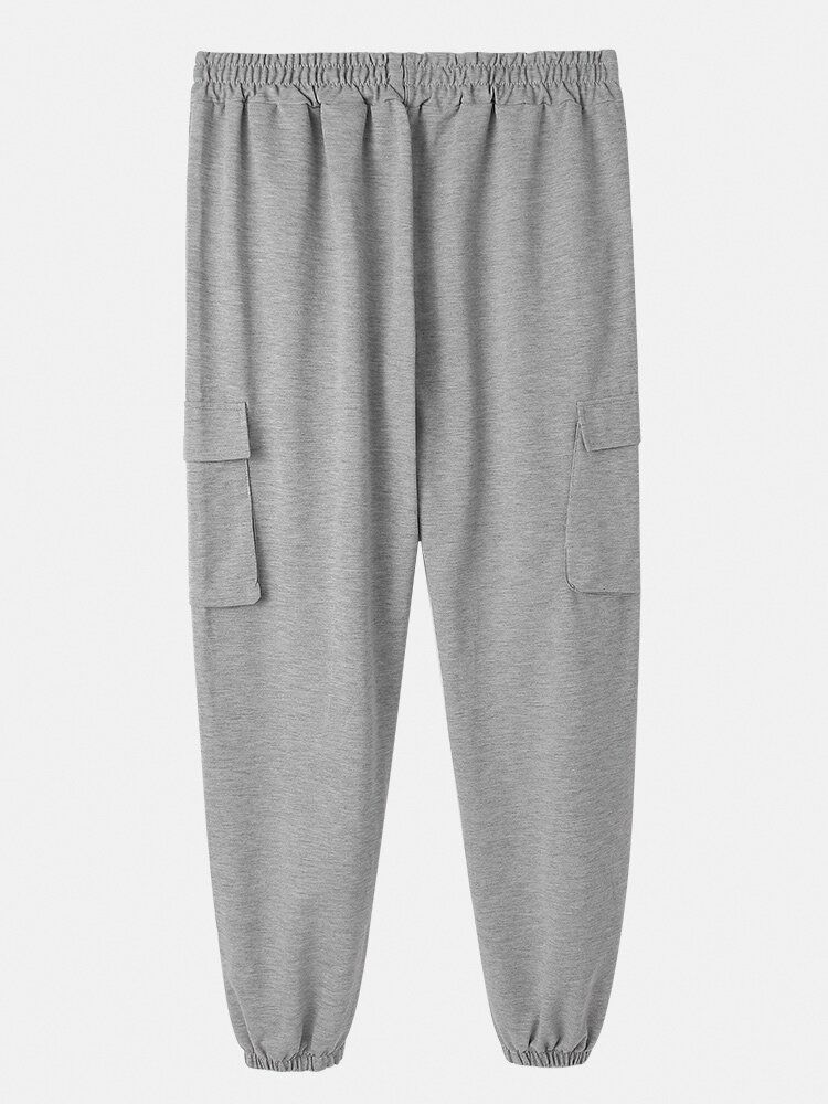 Pantalones De Jogging Gery Con Múltiples Bolsillos De Cintura Elástica De Algodón Para Hombre