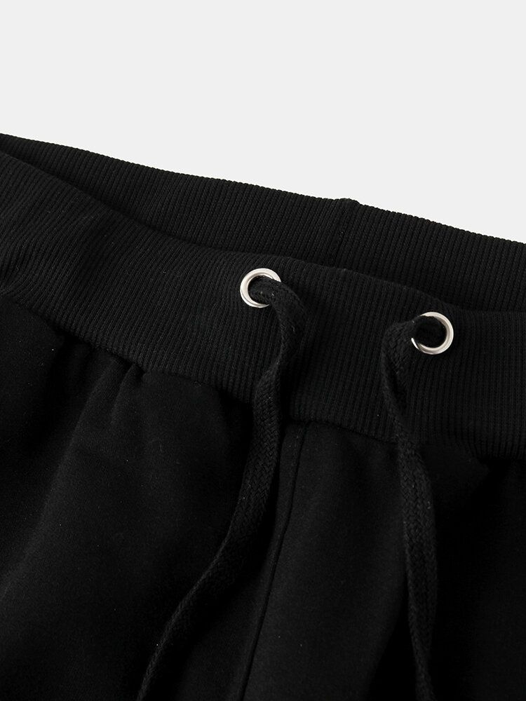 Pantalones De Pies Con Viga Deportiva De Punto De Algodón Con Cordón Informal De Diseño A Rayas Para Hombre