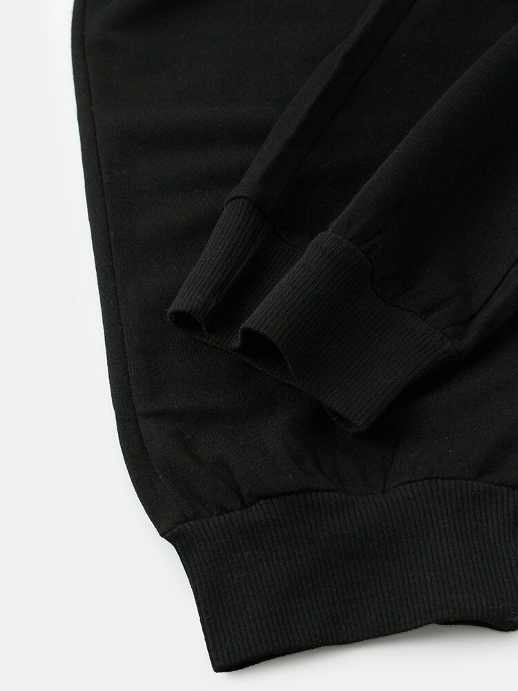 Pantalones De Pies Con Viga Deportiva De Punto De Algodón Con Cordón Informal De Diseño A Rayas Para Hombre