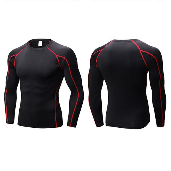 Pro Camiseta Ajustada De Entrenamiento Físico Para Hombre Camiseta De Manga Larga De Secado Rápido Y Transpirable Camisetas