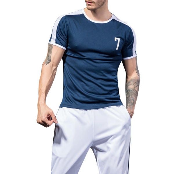 Pro Camisetas Estampadas Clásicas Transpirables De Secado Rápido Camiseta Deportiva De Manga Corta Ajustada Para Hombre