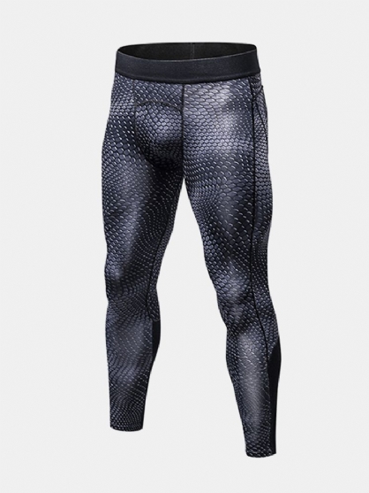 Pro Fitness Mallas Elásticas De Secado Rápido Pantalones Para Correr Pantalones Informales Con Estampado 3d Para Hombres