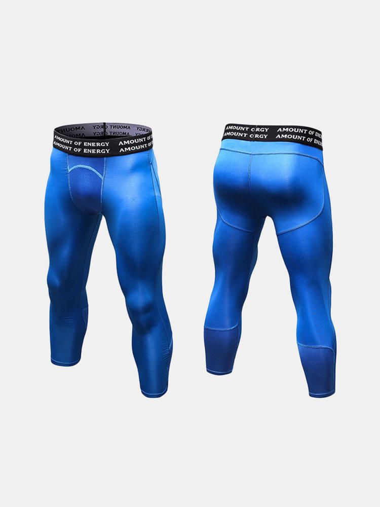 Pro Pantalones Deportivos De Siete Puntos Para Hombre Pantalones Elásticos De Secado Rápido