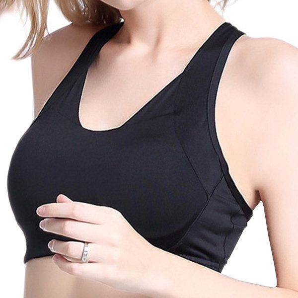 Sexy Cozy Pure Color Back Criss-cross Wireless Full Cup Chaleco Yoga Sujetador Deportivo