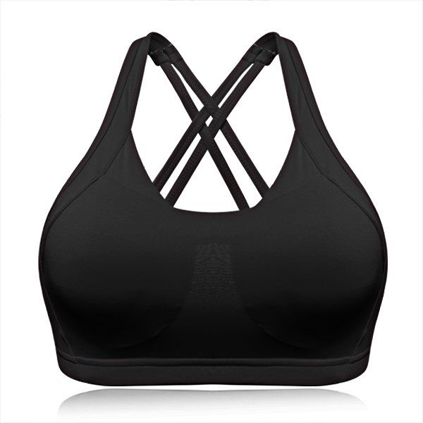 Sexy Cozy Pure Color Back Criss-cross Wireless Full Cup Chaleco Yoga Sujetador Deportivo