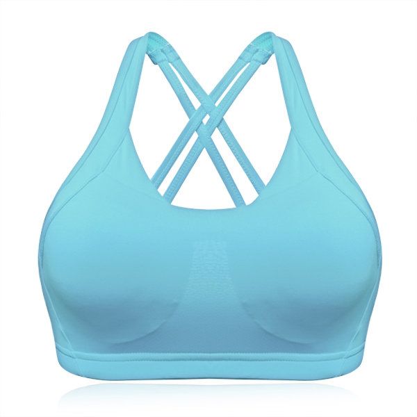 Sexy Cozy Pure Color Back Criss-cross Wireless Full Cup Chaleco Yoga Sujetador Deportivo