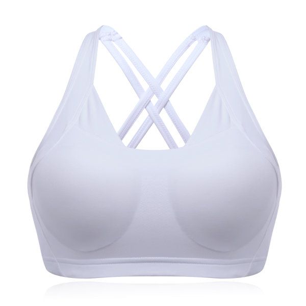 Sexy Cozy Pure Color Back Criss-cross Wireless Full Cup Chaleco Yoga Sujetador Deportivo