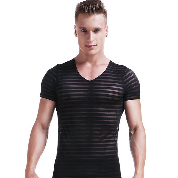 Sexy Hombre Fintess Ice Silk Sin Costuras De Secado Rápido Camisetas Sin Mangas Ultra Thin Elastic Slim Fit Tops Tee