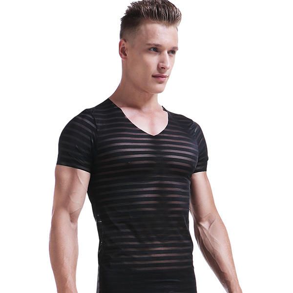 Sexy Hombre Fintess Ice Silk Sin Costuras De Secado Rápido Camisetas Sin Mangas Ultra Thin Elastic Slim Fit Tops Tee