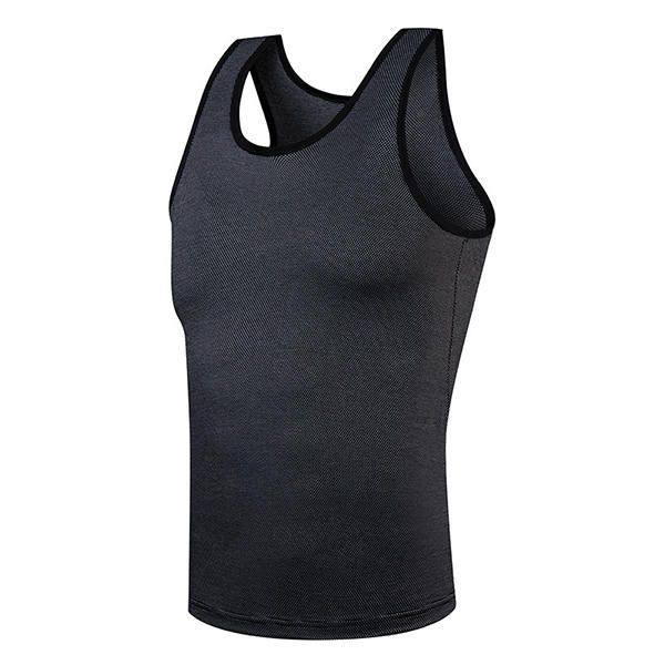 Sexy Hombre Soild Color Slim Fit Fitness Training Chaleco Transpirable Jacquard Sin Mangas Sport Tank Tops