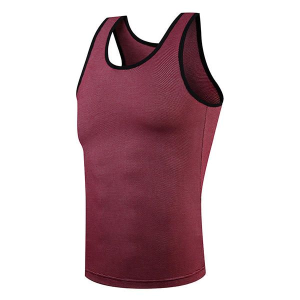 Sexy Hombre Soild Color Slim Fit Fitness Training Chaleco Transpirable Jacquard Sin Mangas Sport Tank Tops