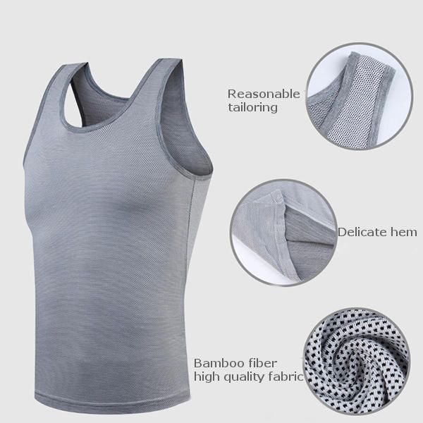 Sexy Hombre Soild Color Slim Fit Fitness Training Chaleco Transpirable Jacquard Sin Mangas Sport Tank Tops