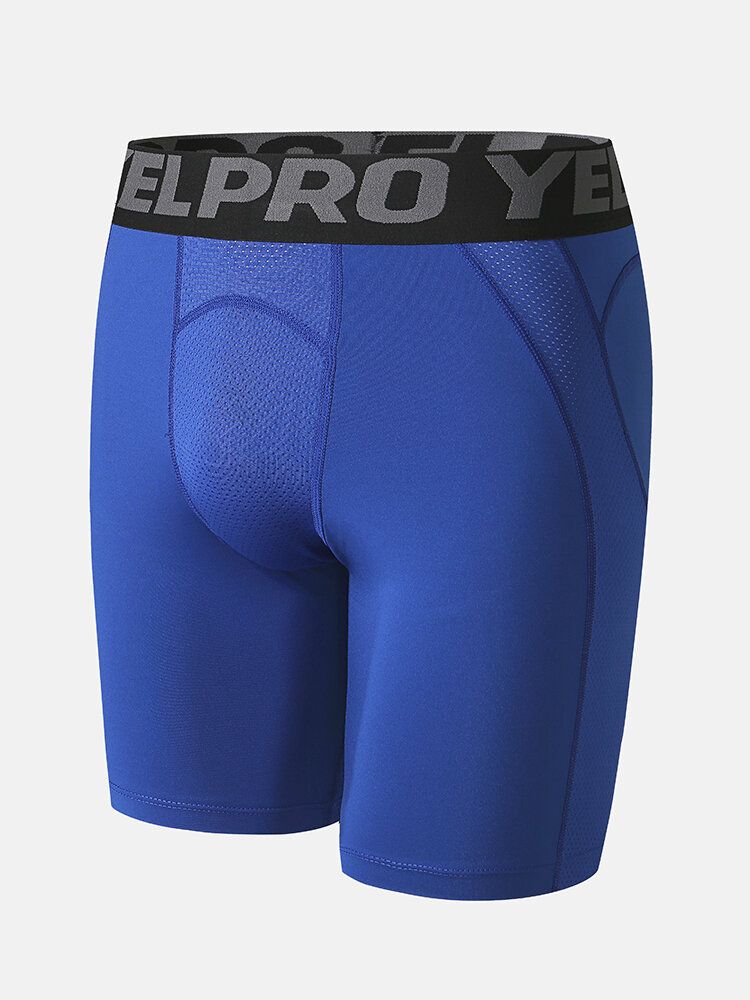 Shorts Deportivos Ajustados Con Entrepierna De Malla Deportiva De Secado Rápido Y Transpirable Para Hombre