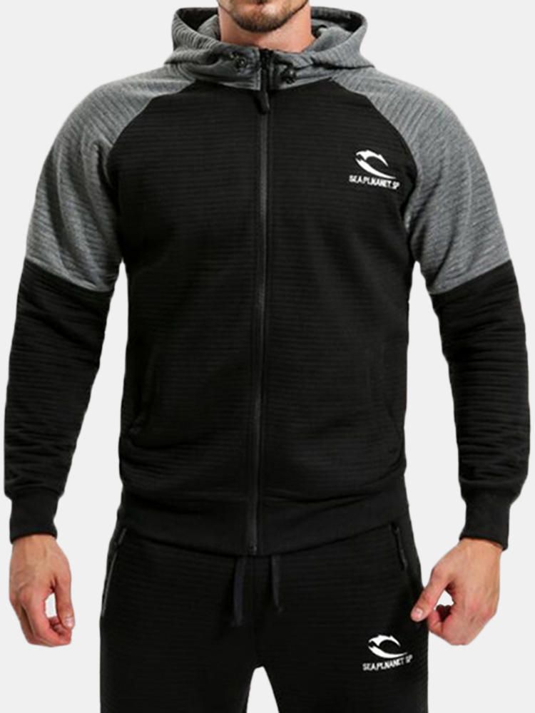 Suéter Con Capucha Para Deportes De Ocio Para Hombres Primavera Otoño Fitness Correr Correr Sudaderas Con Cremallera