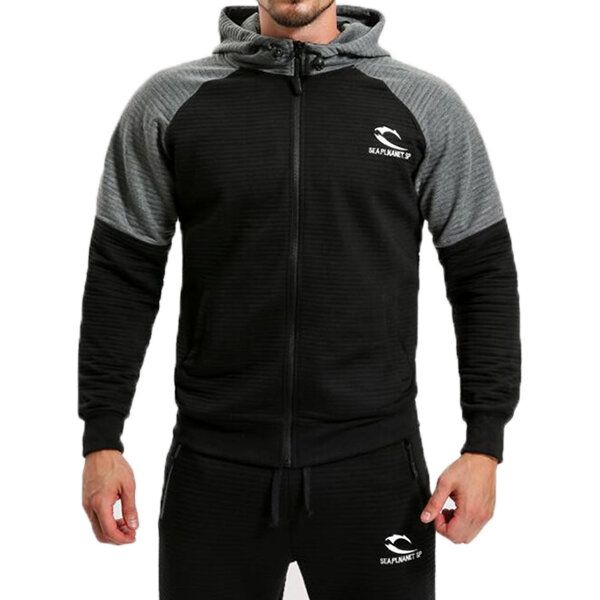 Suéter Con Capucha Para Deportes De Ocio Para Hombres Primavera Otoño Fitness Correr Correr Sudaderas Con Cremallera