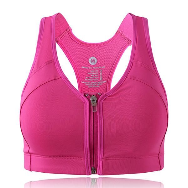 Sujetador De Chaleco Deportivo De Yoga Acolchado Con Cremallera Frontal