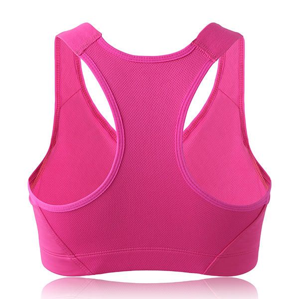 Sujetador De Chaleco Deportivo De Yoga Acolchado Con Cremallera Frontal