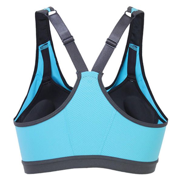 Sujetador Deportivo Sin Cables A Prueba De Sacudidas Para Mujer Top Con Cremallera Frontal Yoga Running Top