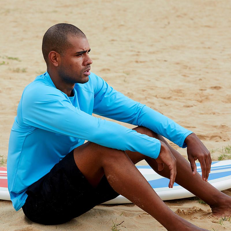 Tops De Traje De Baño Transpirables De Manga Larga Para Playa De Verano Para Hombre