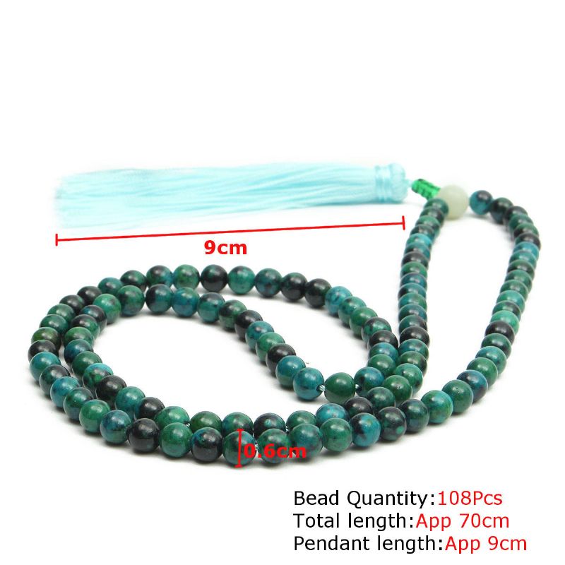 108pcs 6mm Jade Verde Oscuro Cuentas De Oración Pulsera Collar Joyería