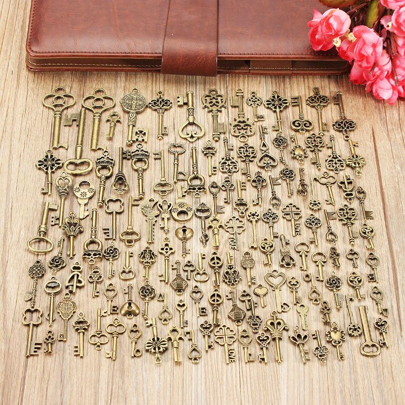 125 Uds Llave De Bronce Vintage Para Colgante Collar Pulsera Accesorios Hechos A Mano Diy Decoración