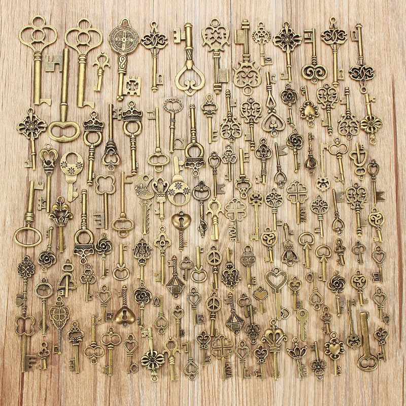 125 Uds Llave De Bronce Vintage Para Colgante Collar Pulsera Accesorios Hechos A Mano Diy Decoración