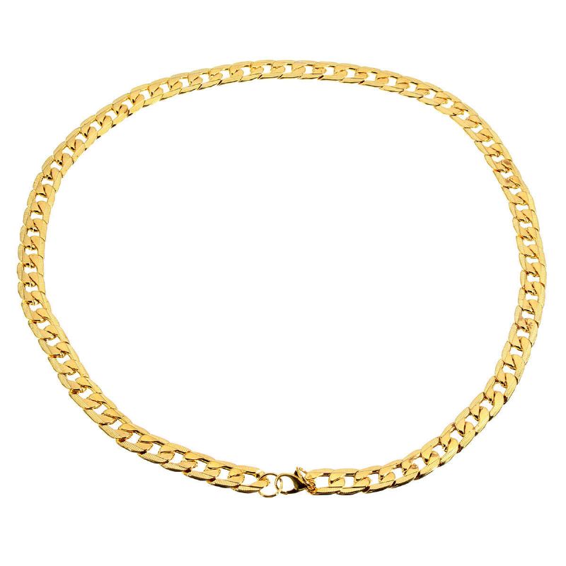 18k Chapado En Oro De 10 mm Para Hombre Cadena Collar De 24 Pulgadas Joyería