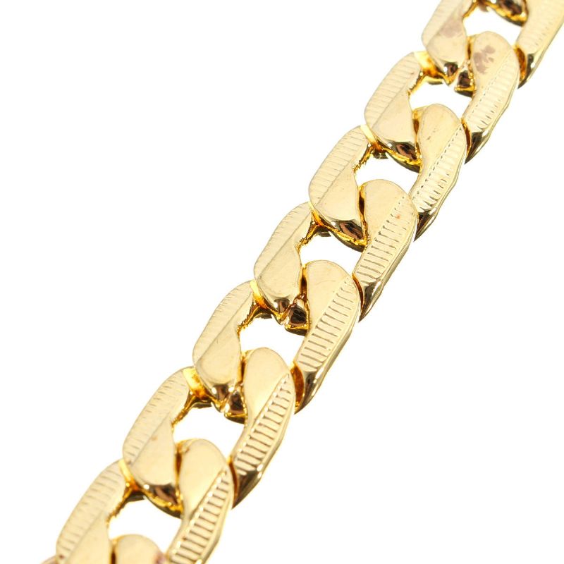 18k Chapado En Oro De 10 mm Para Hombre Cadena Collar De 24 Pulgadas Joyería