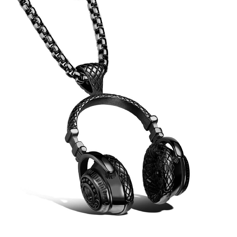 Colgante Con Forma De Auricular De Acero De Titanio Para Hombre Collar Con Dije Accesorios De Hip-hop