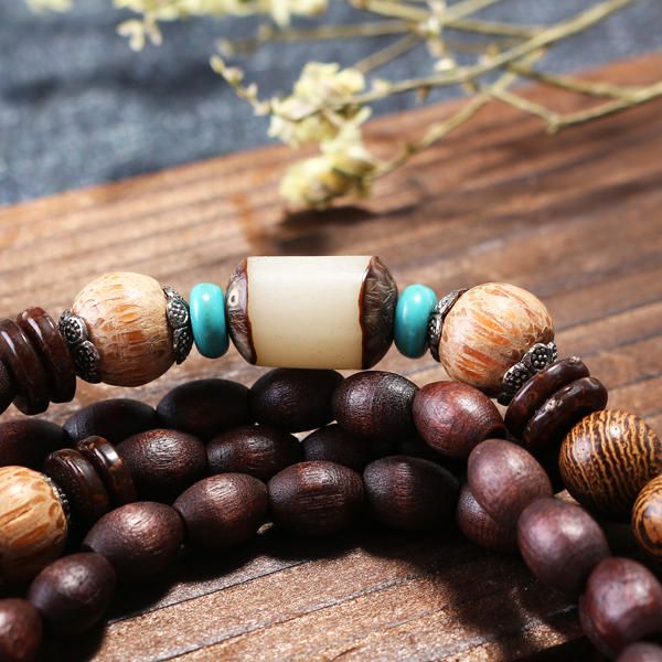 Collar De Cuentas De Madera Mala Budista De Nepal Hecho A Mano Con Colgante De Pez Collar Largo Y Llamativo Para Mujeres Y Hombres