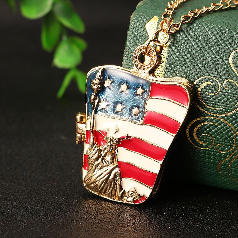 Estatua De La Libertad Collar Con Patrón De Bandera Americana Accesorios De Ropa Unisex