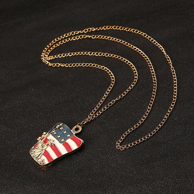 Estatua De La Libertad Collar Con Patrón De Bandera Americana Accesorios De Ropa Unisex