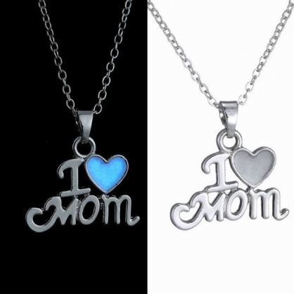 I Love Mom Best Friends Collar Luminoso Con Letras Grabadas En Forma De Corazón